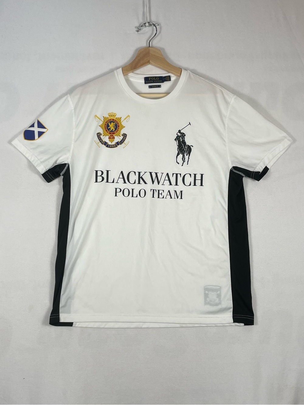 Polo Ralph Lauren Black Watch Polo Team Performance T shirt Custom Fit Sz M